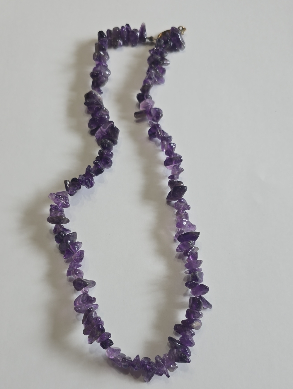 Amethyst Chip Bead Necklace - Purple Gemstone Strand